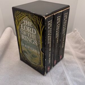 Vintage 1980s Unwin Paperback Book Set J.R.R. Tolkien The Lord of the Rings